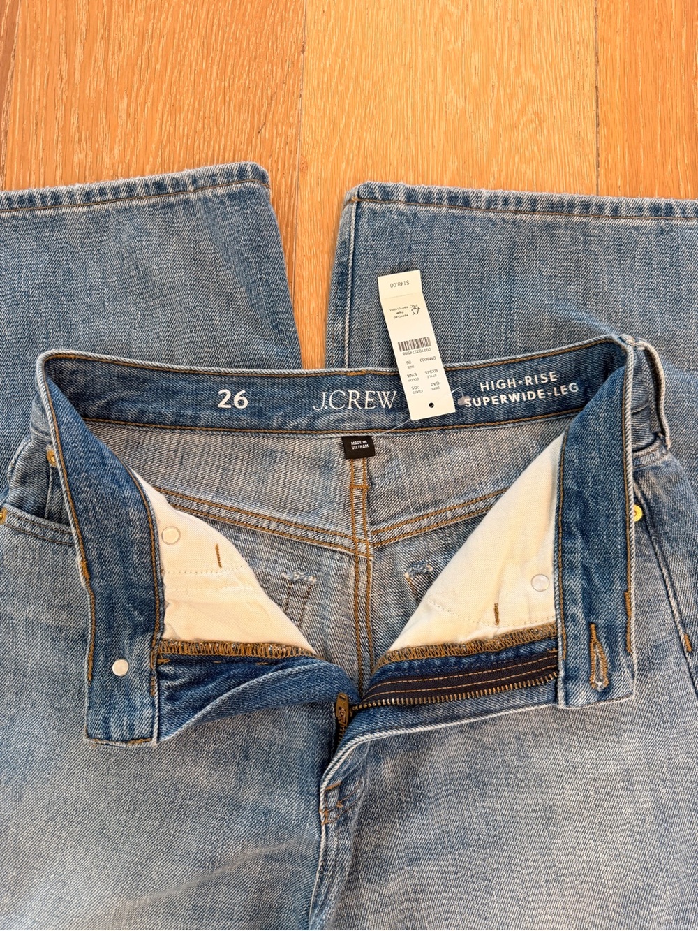 J Crew High Rise Super Wide Leg Jeans - size 26 (NWT) - Picture 4 of 9